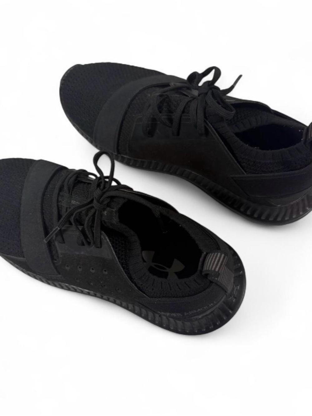Under Armour Women's Black Knit Lace-Up Sneakers